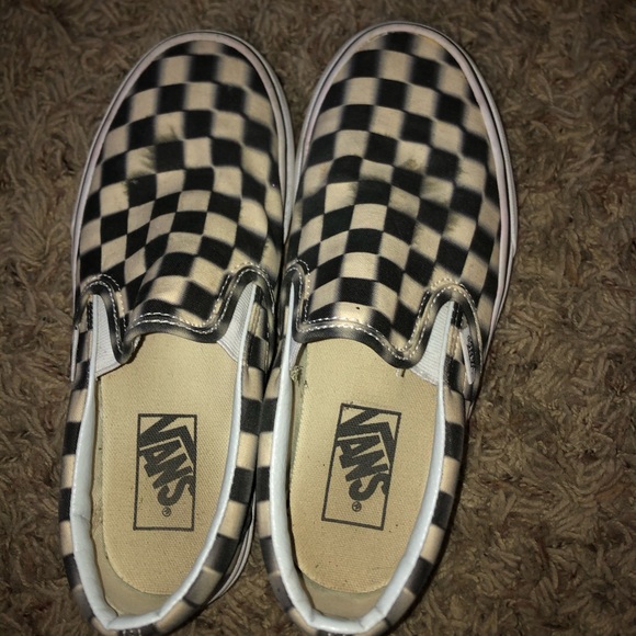smeared checkered vans